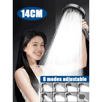 8 Modes Adjustable Pressure Boost Shower Head 14CM Big Panel High Pressure Large Flow Handheld Showerhead Bathroom Accessories