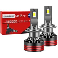 M8 Pro High Brightness Car LED Headlight H4 Hi/Lo Beam H8 H11 H7 9005 Laser Spot Light Retrofit Plug-and-Play Car Lamp