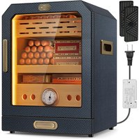 Cigar Humidor, with Cigar Accessory Drawer and 2 humidifiers, Lighted Control Magnetic Door Desktop Cigar Humidor Cabinet
