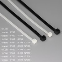 8/9/10/12*200/300/400/500/600/700/760/800/900mm Black White Self-Lock Nylon Plastic Strap Wrap Ziptie Fasten Zip Ties Cable Tie