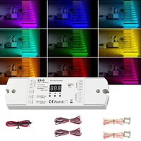 PIR Motion Sensor Stair Light Controller With Push Dimming SPI Controller Drive 28 Kinds IC Digital RGB white LED Strip DC 5-24V