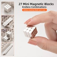 27PCS Magnetic Blocks DIY Manicure Kit Multi-functional Nail Magnet Cube for Stunning Cat Eye Effects Chessboard Reconfigurable