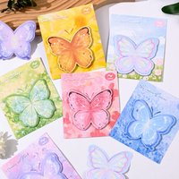 Colorful Butterfly Shaped Detachable Sticky Notes for Daily Office Messages, Portable Message Note Paper, Beautiful Memo Pad.