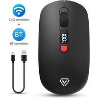 Wireless Mouse Bluetooth 2.4G With Smart Display Silent Portable Silent Click Mouse Rechargeable Office Computers Laptops 2026