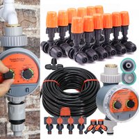 Ball Valve Timer Automat Atomized Irrigation Equipment for Garden Plants Greenhouse Vegetable 1/4" Hose Mist Spray Watering Kit
