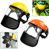 Adjustable Safety Helmet Hat Lawn Mower Horticultural Wire Mesh Protective Cover Garden Grass Trimmer Protective Mask Shield