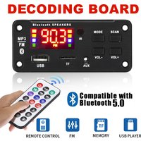 12V MP3 Decoder Board Bluetooth Car Kit USB MP3 Player Support WMA WAV TF Card Slot / USB / FM With Color Screen