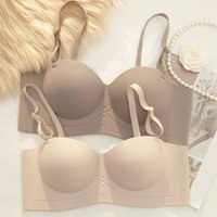 Half Cup of Scarless Suspender Bra Without Steel Rings Gathering Strapless Breasts for Women Adjustable Sexy Scarless Underwear