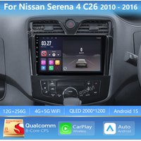 Android 16 For Nissan Serena 4 C26 2010 - 2016 Autoradio Carplay Auto 2K Screen 2Din Stereo Car Radio Multimedia Video Player