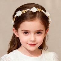 1 Piece Rose Gold Leaf Children's Headband, Vintage Elegant Style, Suitable for Flower Girl Wedding / Birthday Party