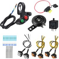 Motorcycle Scooter 7/8" Handlebar Horn Turn Signals Lights Controller Switch Kit, Universal ATV UTV SXS Turn Signal Horn Kit