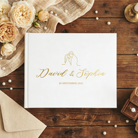Personalized Gold Foil Wedding Guest Book Custom Photo Guestbook Wedding Memory Book Bridal Shower Bachelorette Party Gift Decor