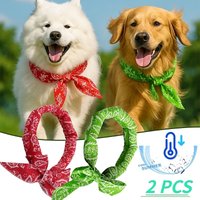 2-Pack Dog Cooling Neckband, Pet Cool Sensation Scarf, Breathable Reusable Summer Heat-Proof Cooling Collar