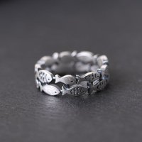 925 Sterling Silver Bilayer Fish Adjustable Rings For Women Wedding Luxury Quality Jewelry Cheap Things