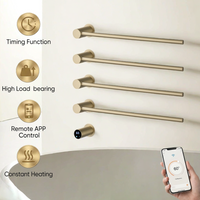 Gray Bathroom Towel Warmer Hidden Wires Electric Heated Towel Rail Temperature Time Control Bath Electric Towel Rack