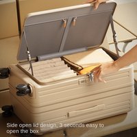 New Luggage with Side Opening Cover, Expandable Large Capacity Travel Suitcase, Multi-Functional Trolley Case 20-30 inch