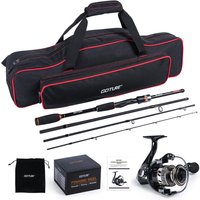 Goture Spinning Reel and Rod Combo Set Portable 1.98-2.1m Fishing Rod and 3000 Spinning Reel with Zippered Storage Bag Tackle