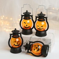 Halloween Pumpkin Lamp Ghost Lamp Horror Candle LED Lamp Retro Small Oil Lamp Horror Props Halloween Decorations For Home