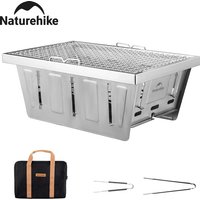 Naturehike Camping Holzkohlegrill für IGT-Tisch, tragbarer, faltbarer Grill mit Grillzange, Outdoor-Kochgrill für unterwegs