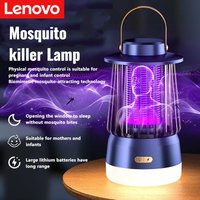 Lenovo New 3-In-1 Outdoor Lighting Mosquito Killer Lamp Indoor Charging Three-Level Purple Light Mosquito Killer Night Lamp New