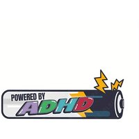 AliExpress NONE Powered By ADHD Battery Waterproof Vinyl Sticker For Car Motorcycle Helmet Laptop Decor, Assorted Colors