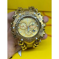 Stainless Steel Quartz Watch with Multifunctional Waterproof Men's Large Dial Watch