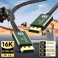 MOSHOU DisplayPort 2.0 Cable DP 2.0 Cable 16K@30Hz 8K@60Hz 80Gbps HDR Video Display Port 2.0 Cord FreeSync G-Sync Gaming Monitor