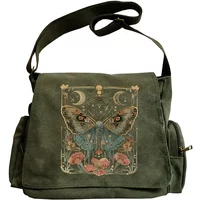 New Gothic Women's Shoulder Bags Multiple Pockets Canvas Crossbody Bag Shoulder Strap Adjustment Message Bag Daily Commuting