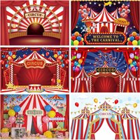 Circus Backdrop for Photography Baby Shower Birthday Party Balloon Elephant Circus Carnival Children Portrait Photo Background