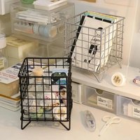 Stainless Steel Desk Organizer Versatile Storage Basket for Notes & Coffee Pods with Multiple Compartments for Home Office