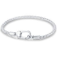New 925 Sterling Silver Spring Clasp Popcorn Bracelet Original Fit Charms Beading DIY Jewelry Lovers Making Gifts For Women