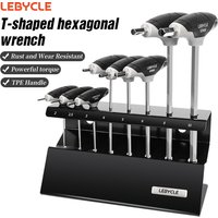 LEBYCLE Hex Key Allen Wrench Hand Tool 2 2.5 3 4 5 6 8 10mm Universal Quick Snap Adapter 2 in1 Ball Flat Head Chrome Vanadium St