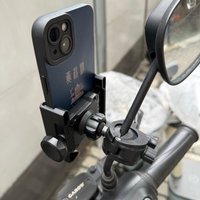 Universal Rearview Mirror Navigation Phone Holder for Motorcycle Scooter Electric Vehicle Thickened Shock Resistant Reflector