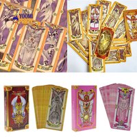Cardcaptor Sakura Anime Clow Tarot Cards Pink Yellow Cosplay Prop Deluxe Edition Sakura Card Gift Toy for Fans