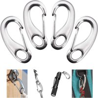 Stainless Steel Multifunctional Egg Shape Spring Snap Hooks Marine Hiking Camping Belt Carabiner Quick Release Hook