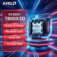 AMD CPU Ryzen 7 7800X3D New R7 7800X3D 5.0 GHz 8-Core 16-Thread 5NM 96M 100-100000910 Socket AM5 Tray Without Cooler