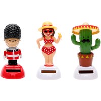 Cartoon Cactus Car Ornaments Car Accessories Cute Solar Powered Dancing Shaking Head Auto Dashboard Decoration Soldier