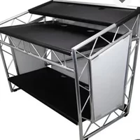 Dragonstage LED Aluminum Folding Mobile DJ Booth XPRS DJ Booth Trussing Stand for Night Club