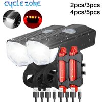Bike Light Set Bicycle Headlight Taillight Front and Rear Set Rechargeable MTB Bike Flashlight Cycling Lamp Bicycle Accessories