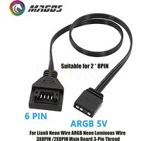 Motherboard 5V ARGB AURA SYNC Cable for Lian Li Strimer Plus V1 V2 Series Cable, 6Pin or 8Pin Optional