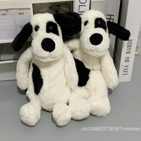 【xxx】 Black White Plush Puppy Pencil Case Cartoon Portable Cosmetic Bag Pencil Bag Storage Bag Stationery Pouch Student Gifts