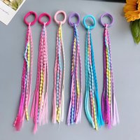 1PCS Lovely Girls Braided Wig Ponytail Headband Rubber Hair Bands Kids Hair Decoration Accessories Hair Ornament