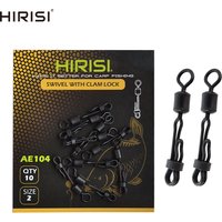 10pcs Carp Fishing Accessories Quick Change Swivel with Clam Lock Clip Rolling Ring Connector Terminal Tackle