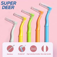 10Pcs L-Shape Interdental Brush For Adult Orthodontic Push-Pull Tooth Brush Cleaning Between Teeth Oral Hygiene Care Tool