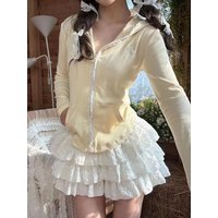 Kawaii Ruffles Shorts Ball Gown Women's Skirts Summer Crumpling Fairy Y2k Aesthetic Skirt Pink Black White Streetwear Faldas