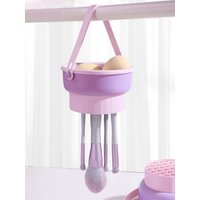 Makeup Brush Cleaner Bowl All-in-One Wash Dry & Storage Rack Gentle Non-Damage Cleaning Tool for Brushes Sponges & Blenders