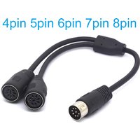 8 PIN 7Pin DIN Extension Cable MIDI 1 Male to 2 Female Splitter Y Adapter for Bang & O Powerlink Ect Musicial Insturement 30cm