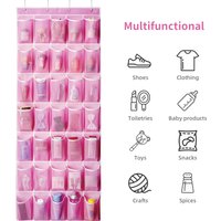 Over-the-Door Shoe Rack 35 Large Pockets Closet Hanging Shoe Organizer with Floor Stand Shoe Holder Hanger for Home Organization