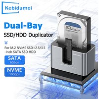 Dual Bay 2.5"/3.5" SATA HDD SSD Docking Station 10Gbps M.2 NVMe Enclosure Offline Clone Hard Drive Dock for 2.5'' 3.5'' HDD/SDD