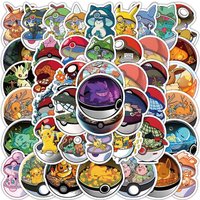 10/55PCS New Pokemon Ball Cartoon Graffiti Sticker Cute Pikachu Decal Luggage Phone Guitar Skateboard Waterproof Sticker Kid Toy